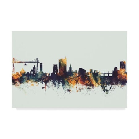 Michael Tompsett 'Newport Wales Skyline Iv' Canvas Art,30x47